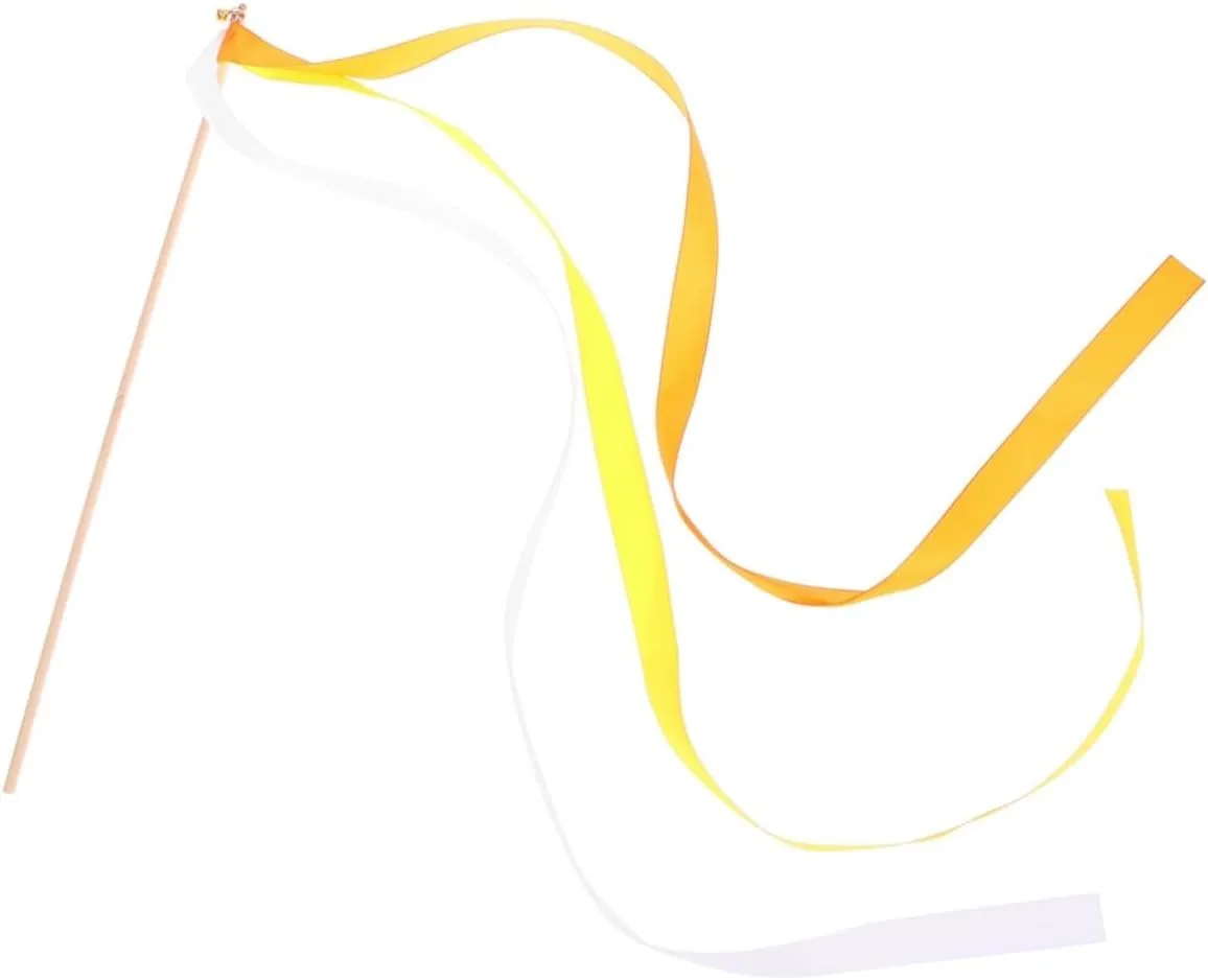 Yellow Streamers Sticks Wedding Party Favors Fairy Wands Ciieeo slate seemingly landmark 20pcs Small Bell Satin 