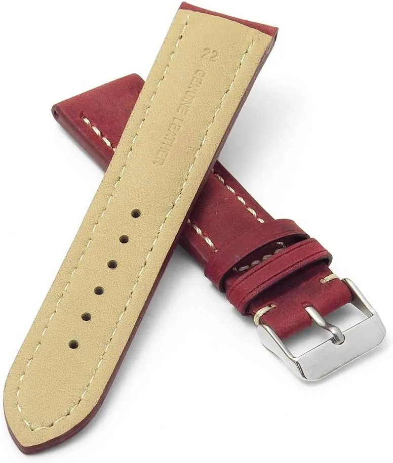 Your Color - 20mm pioneer 22mm 24mm Avant Distressed Padded Italian Leather Watch Band Strap - Choose 