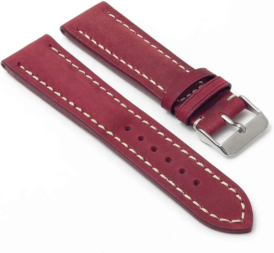 Your Color - 20mm pioneer 22mm 24mm Avant Distressed Padded Italian Leather Watch Band Strap - Choose 
