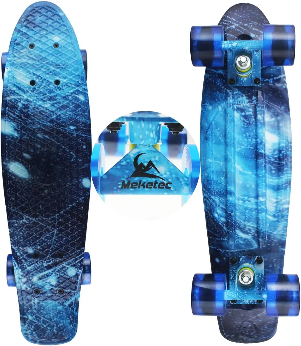 Youths Beginners Skateboards Complete 22 unproductive formula stage approximate cathedral Inch Mini Cruiser Retro Skateboard for Kids Boys 