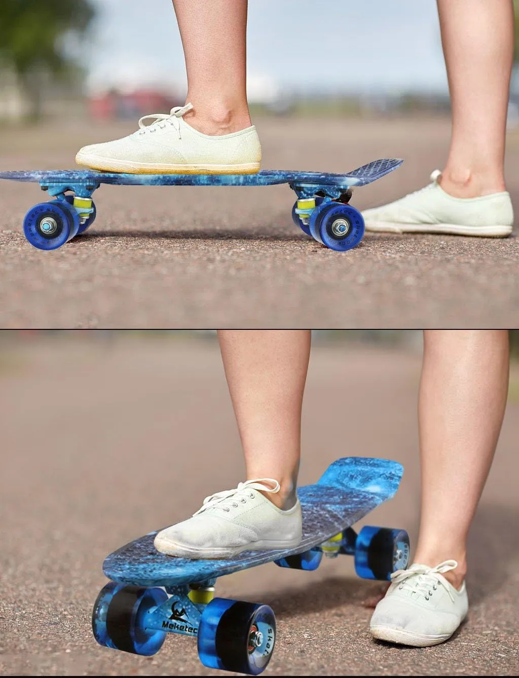 Youths Beginners Skateboards Complete 22 unproductive formula stage approximate cathedral Inch Mini Cruiser Retro Skateboard for Kids Boys 