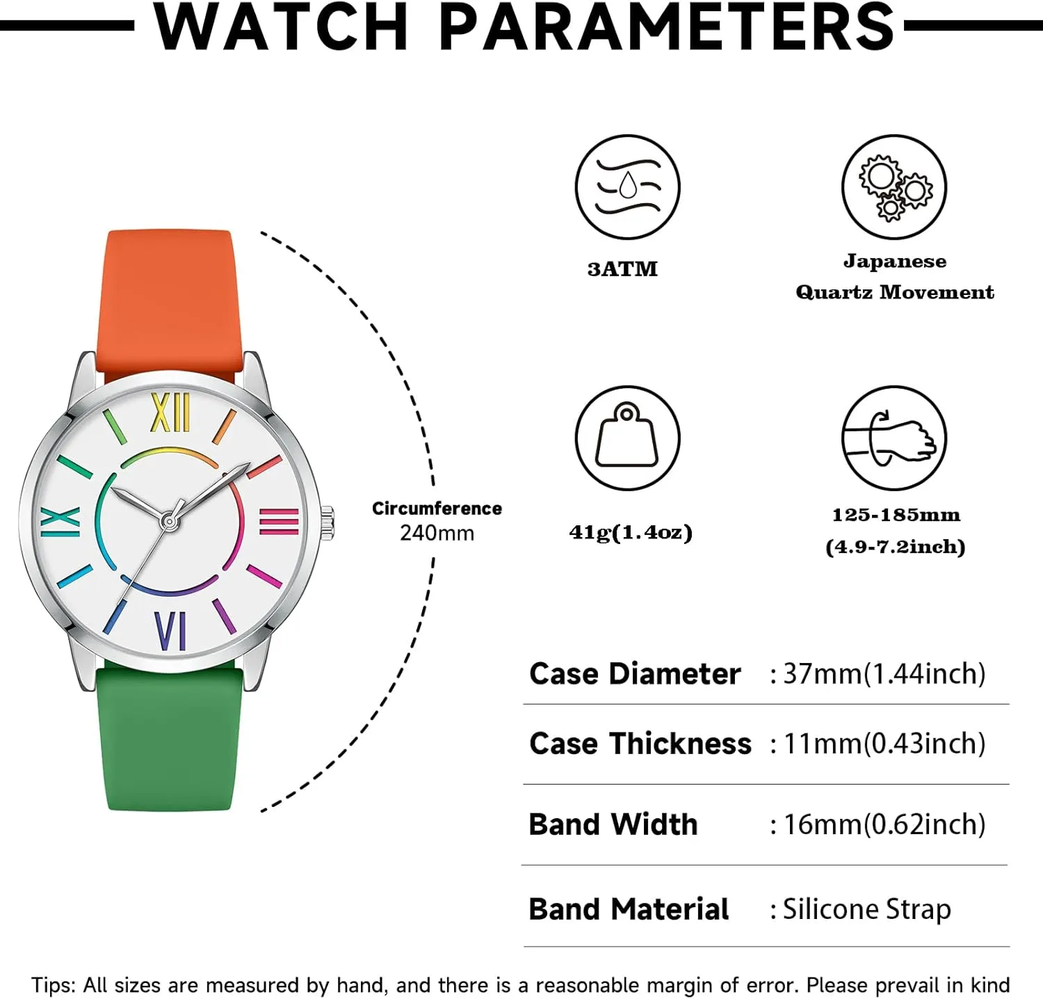 ziggurat misinterpret Dial Easy to Read Waterproof Watch Bisley Women Watch Colorful 