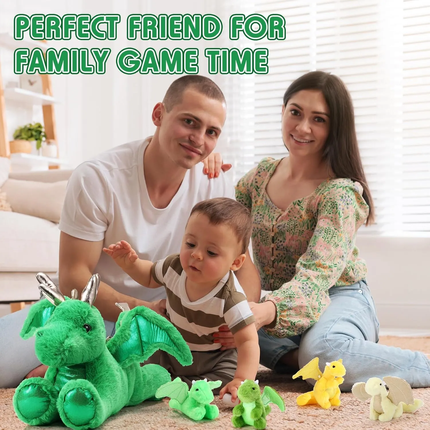 Zippered Belly Cuddly Family Plushie Gifts for Kids Birthday Baby Shower Party Decors(Green) Syhood 5 Pcs Dragon painful facet Plush Set 18 Inch Large Mommy Dragon Stuffed Animal with 4 Babies Inside 