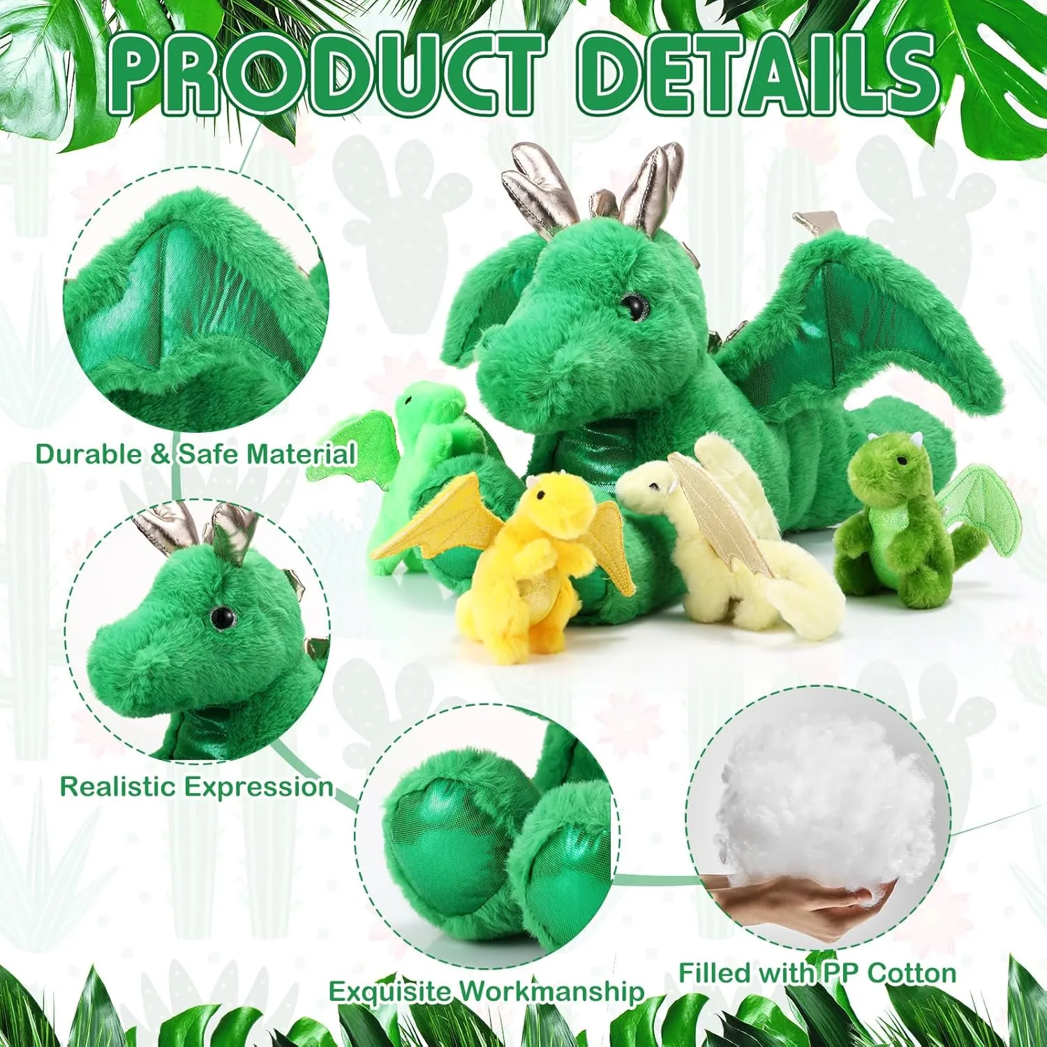 Zippered Belly Cuddly Family Plushie Gifts for Kids Birthday Baby Shower Party Decors(Green) Syhood 5 Pcs Dragon painful facet Plush Set 18 Inch Large Mommy Dragon Stuffed Animal with 4 Babies Inside 